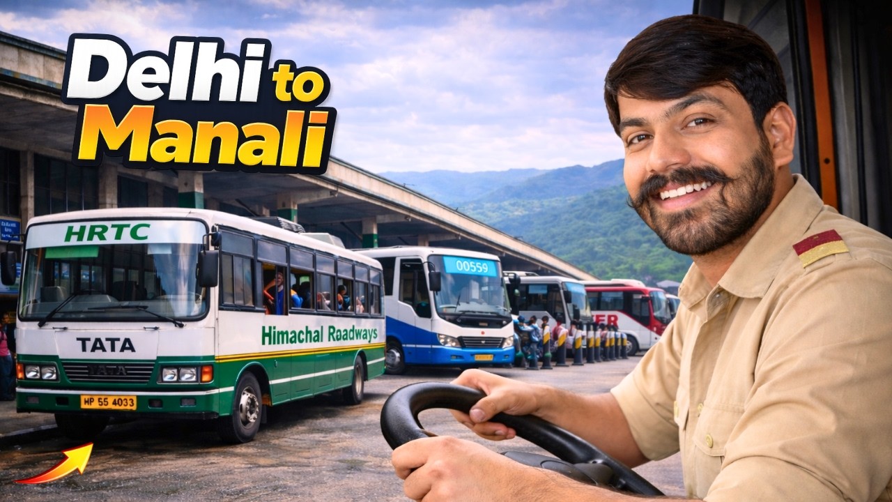 DRIVING HRTC ROADWAYS BUS FROM DELHI TO MANALI WITHOUT HORN 😳 | EPISODE 3  #driving #bus #ets2