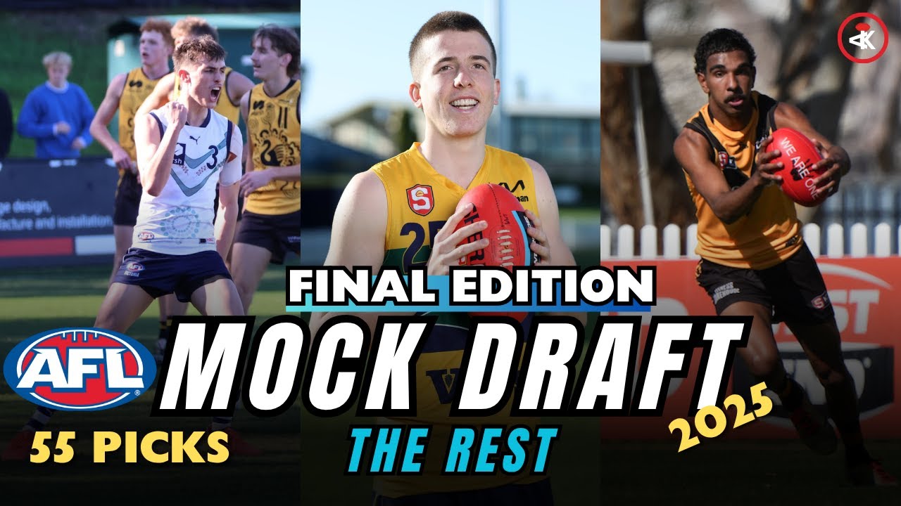 THE REST of the FINAL *55* PICK AFL MOCK DRAFT | 2025