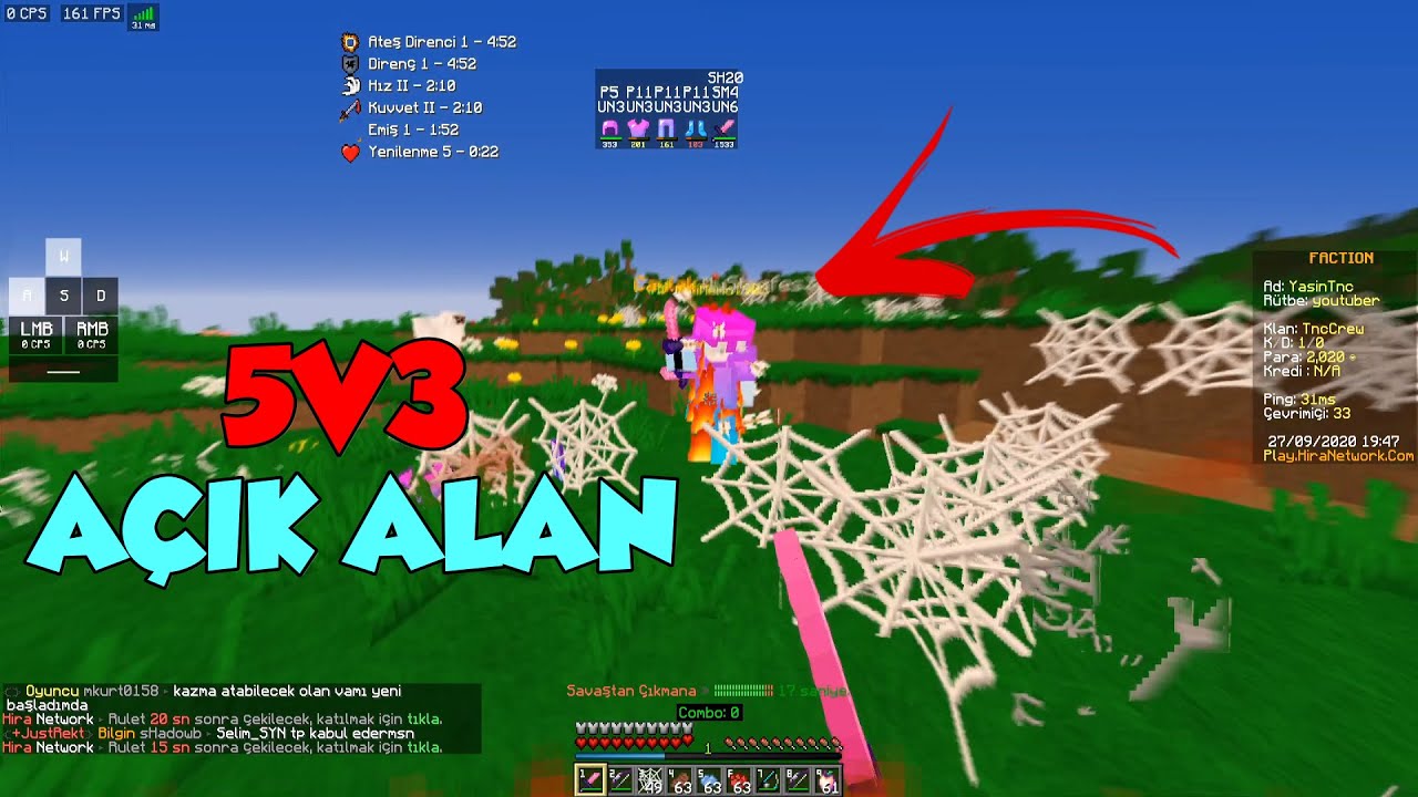 5V3 AÇIK ALAN PVP -minecraft faction