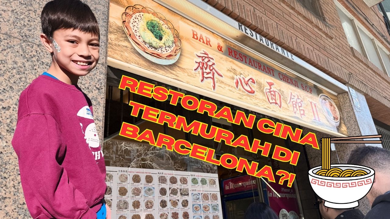 EP.53 CAHAYA'S WORLD - PERTAMA KALI Makan Pig Intestine😱Chinese Restaurant TERMURAH di Barcelona?!🇪🇸