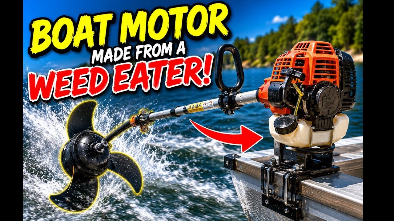 Boat Motor, Made from a Weed Whacker⁉️