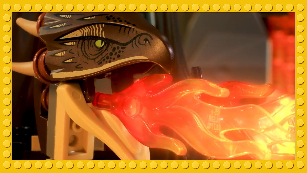 LEGO Dragon Cooking Fail STOP MOTION LEGO Dragon Cooks Chicken, Pigs & Marshmallows! | Billy Bricks
