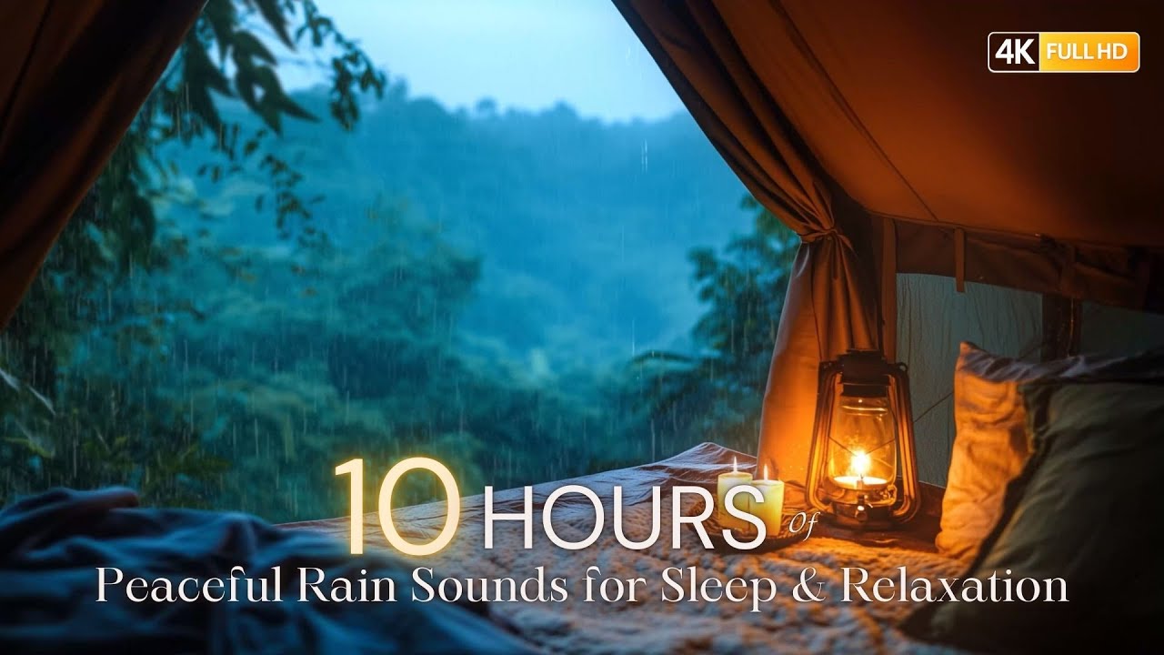 Cozy Rain Shelter 🌧️🕯️ 10 Hours of Peaceful Rain Sounds for Sleep & Relaxation