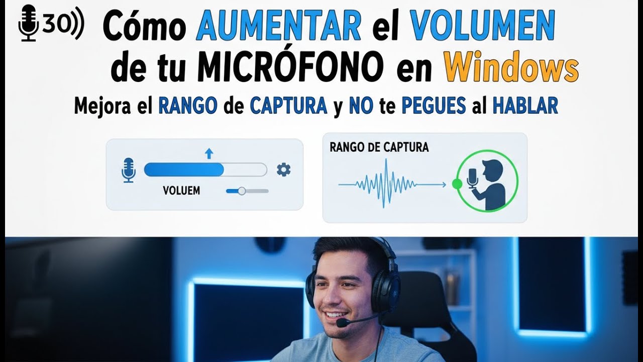 🎤Cómo AUMENTAR el VOLUMEN de tu MICRÓFONO en Windows Mejora  RANGO de CAPTURA NO te PEGUES al HABLAR