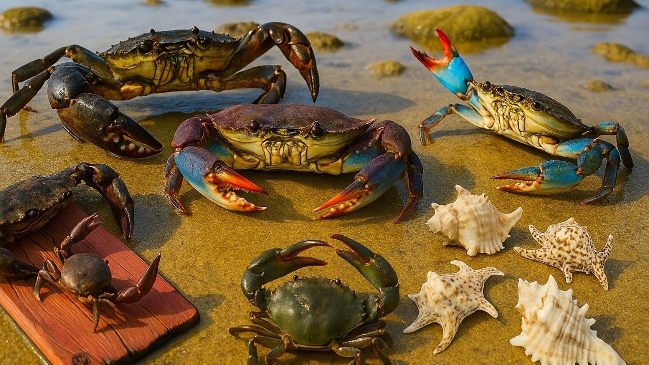 Coastal Foraging Crab Catch & Shelling at Rock Pool