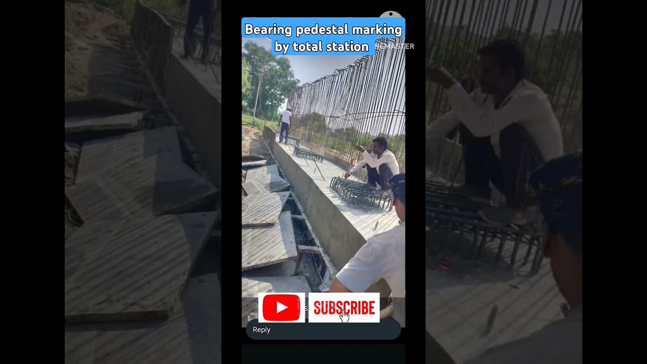 bearing pedestal marking by total station #viral #shorts #construction #bridge
