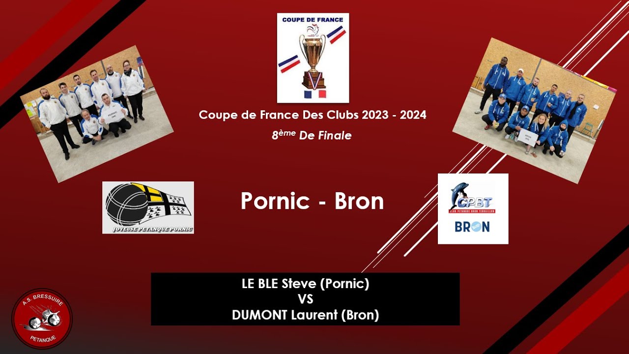 Coupe de France 2023-2024 - 8è de Finale - Pornic VS Bron - Tête à Tête