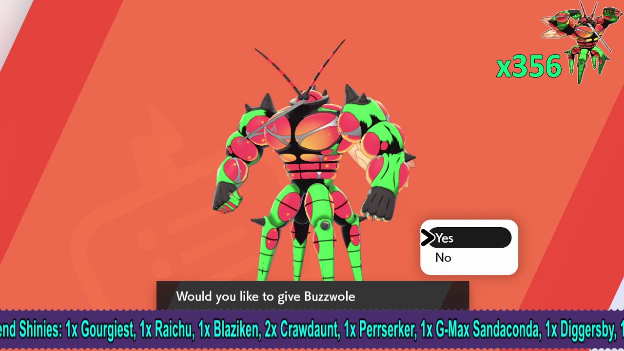 SHINY BUZZWOLE AFTER OVER 356 MAX LAIR RAIDS!! (200 Hours!!)