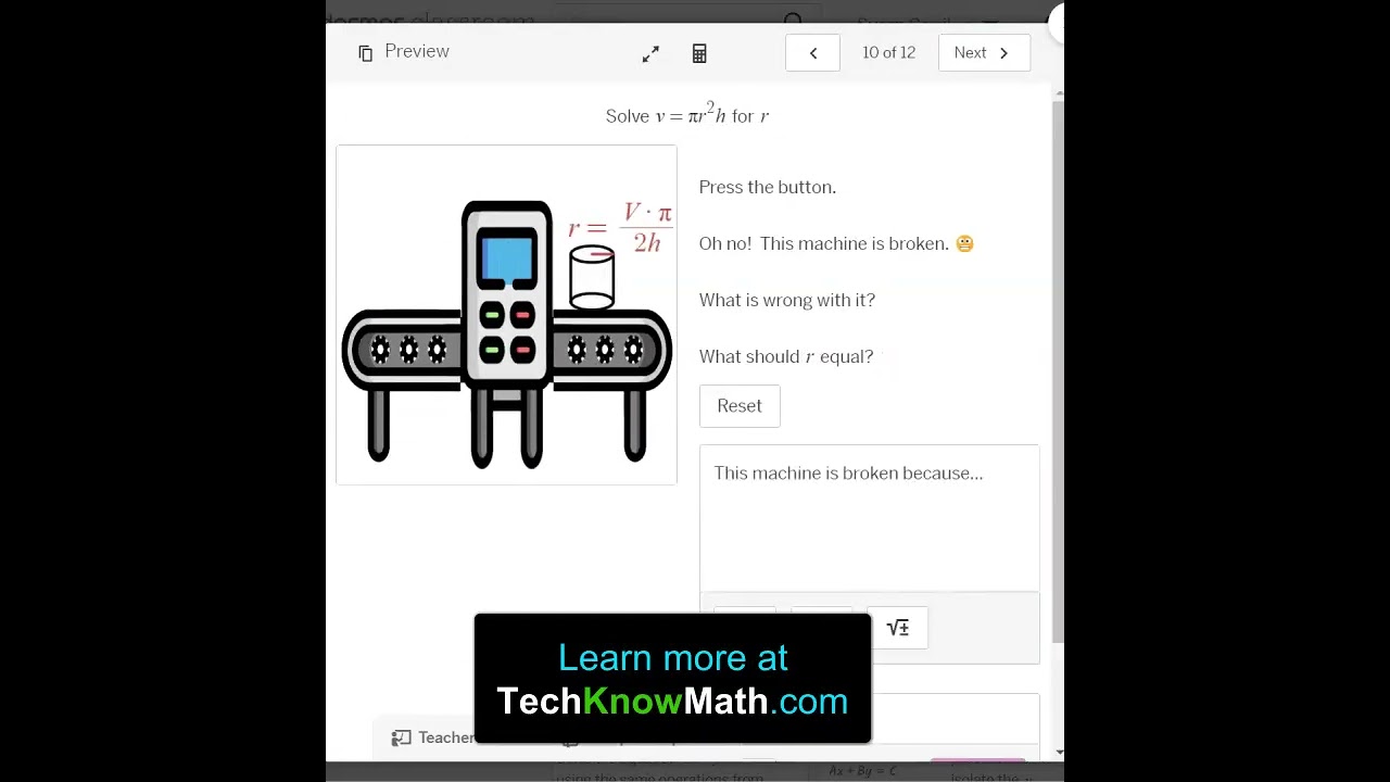 Literal Equations Preview! #iteachmath #math #mathshorts #edtech #inquiry #maths