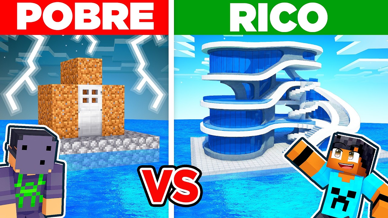 POBRE vs RICO Batalha de Sobreviv&ecirc;ncia na Casa de &Aacute;gua no Minecraft