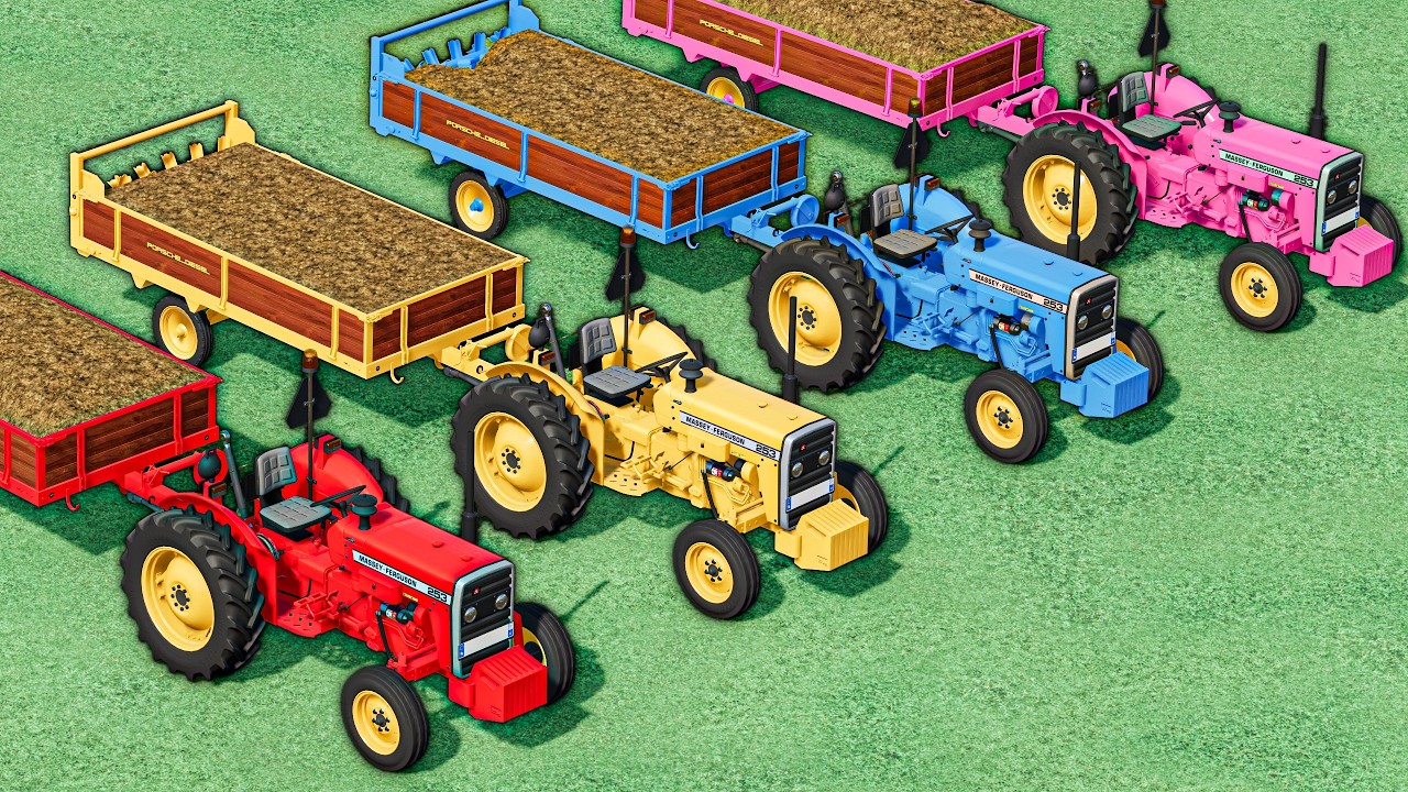 MINI TRACTORS OF COLORS - MANURE WORKING with CAT BACKHOE GIANT TOOLS ! FS22