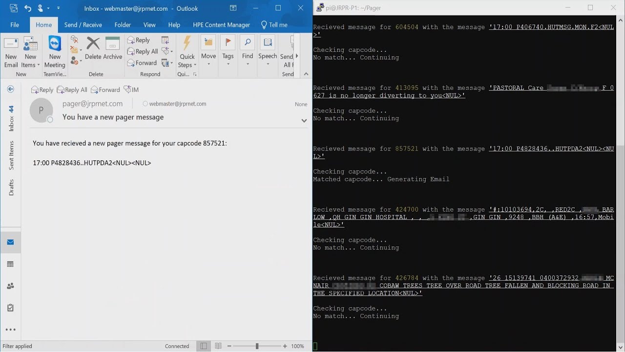 Creating a Pager using a Raspberry Pi and RTL-SDR to send alerts via Email.