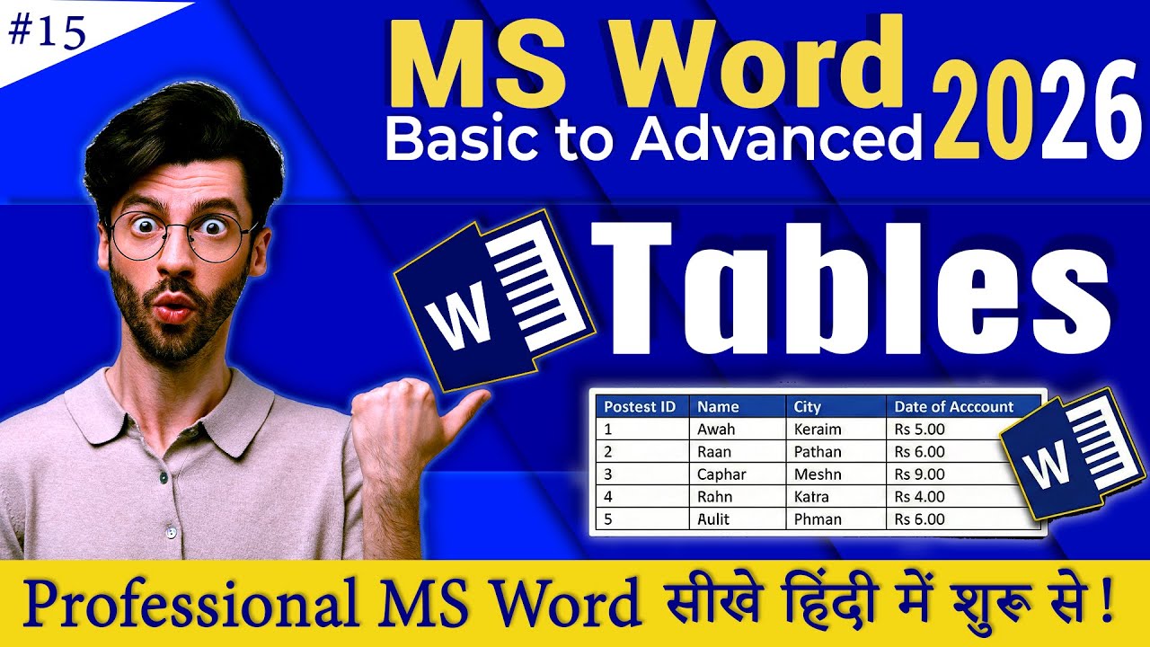 MS Word Tables से Professional Document कैसे बनाएं? 🔥 | Full Hindi MasterClass