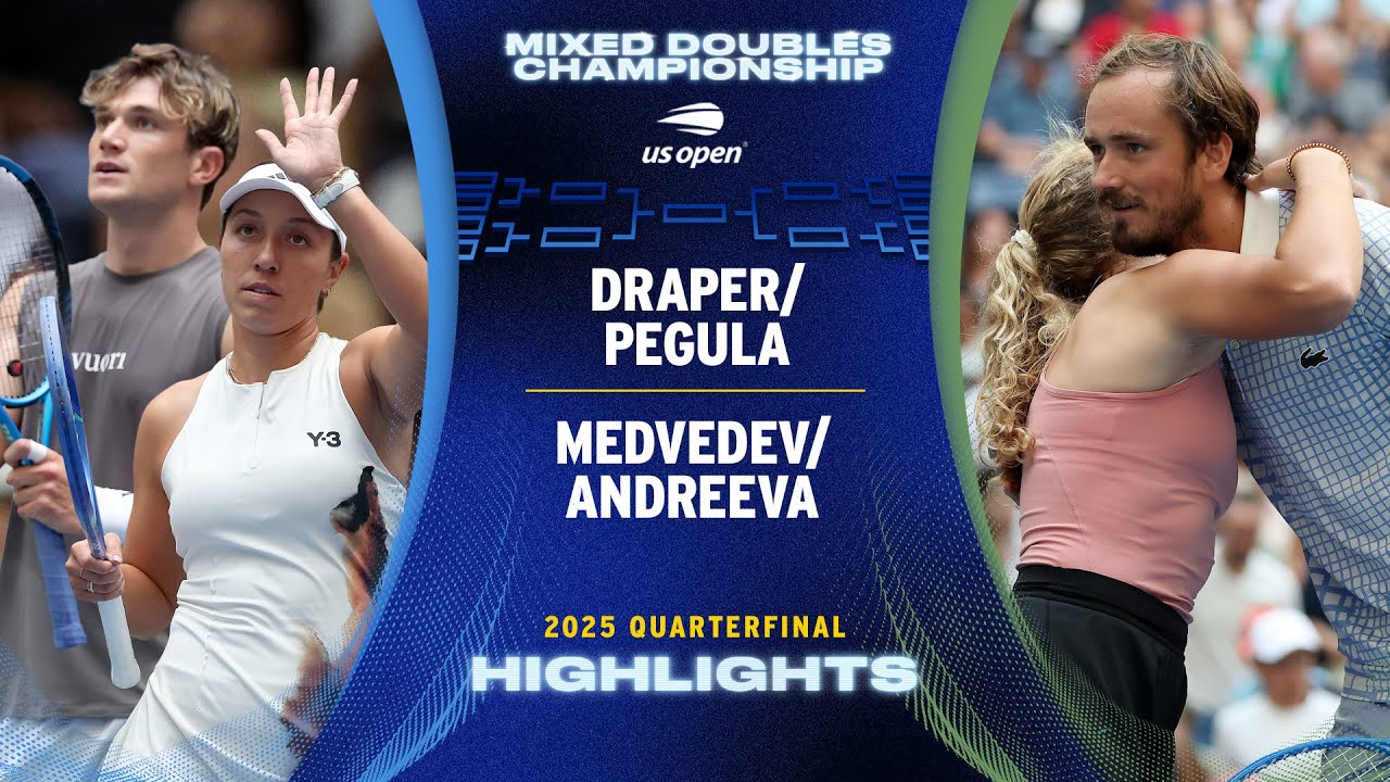 Draper/Pegula vs. Medvedev/Andreeva Highlights | 2025 US Open Quarterfinal