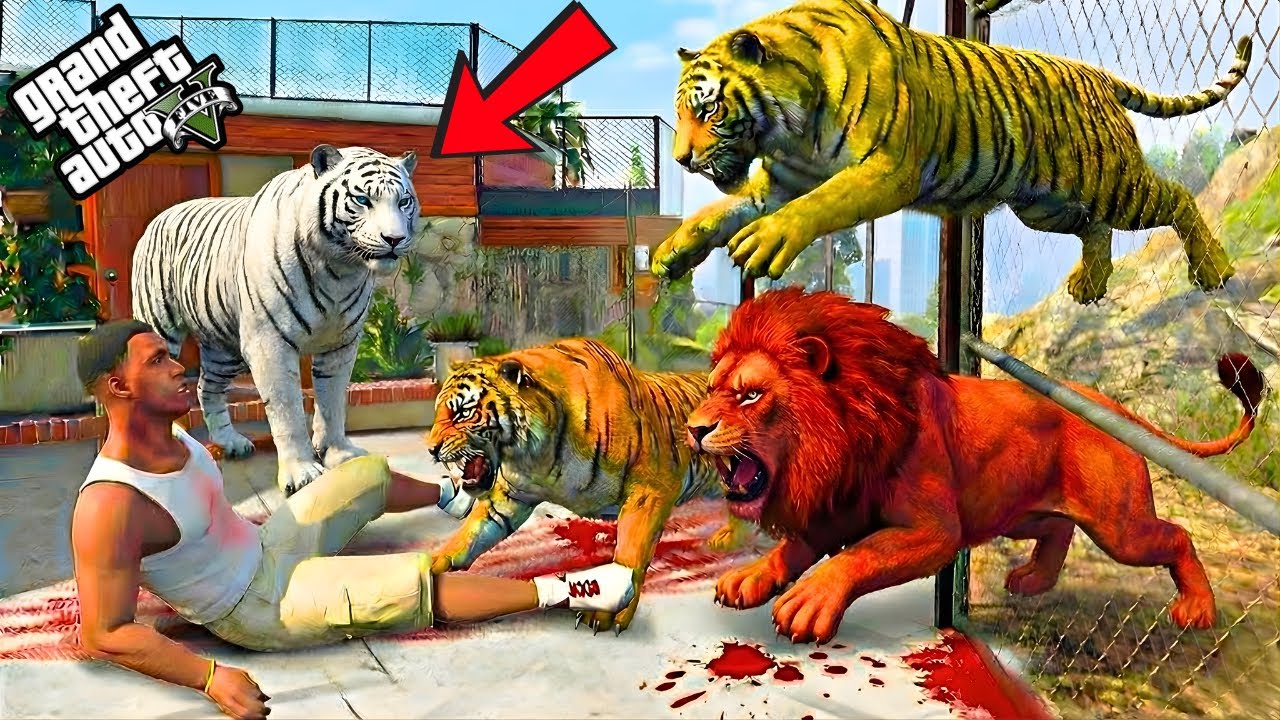 Franklin Try To Save Rare White Tiger In GTA 5 (GTA 5 Mods)