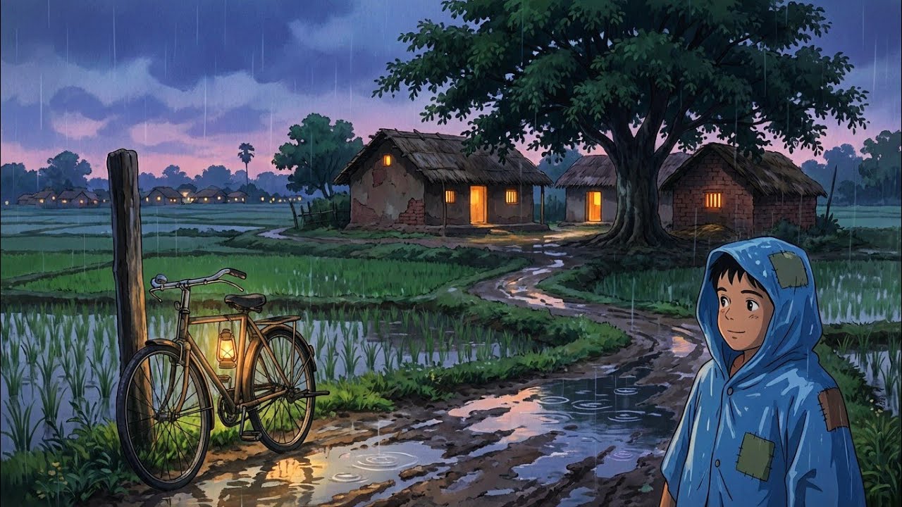 Peaceful Rainy Morning in a South Asian Village | ASMR sounds 