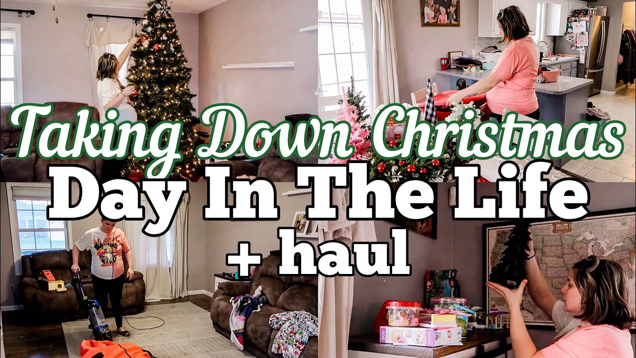 TAKING DOWN CHRISTMAS TO NEST FOR BABY #4 | DAY IN THE LIFE OF A PREGNANT MOM OF 3 | MEGA MOM