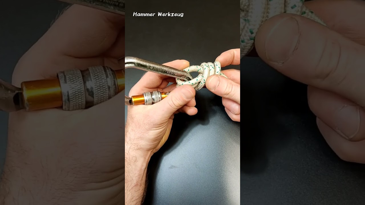 Starker Knoten für einen alpinistischen Karabiner