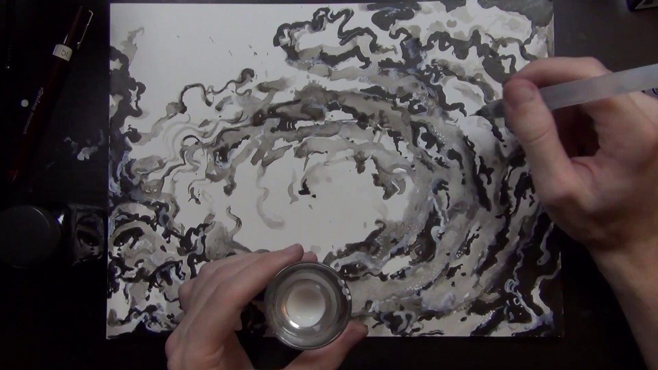,swooping & swirling inkwash & drawing,