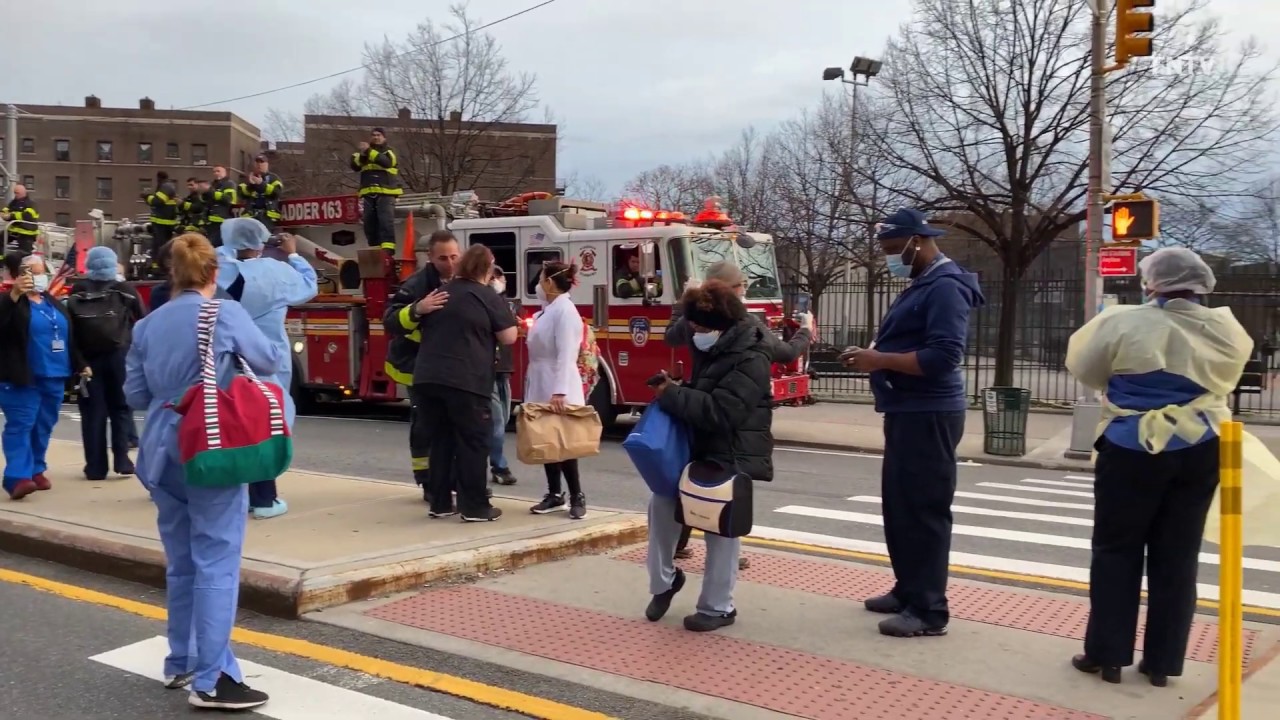 Fire Department thanks Elmhurst Hospital in New York