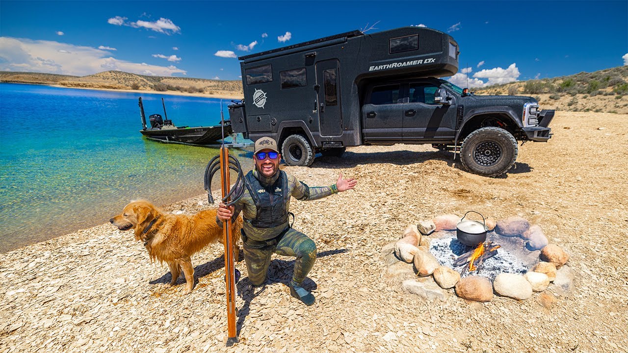 Earth Roamer 96hr OFF-GRID Spearfishing Catch & Cook Challenge!! ($1,000,000 Rig)