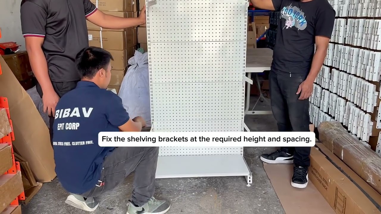 How to Install BIBAV Gondola Supermarket Adjustable Shelves Racks