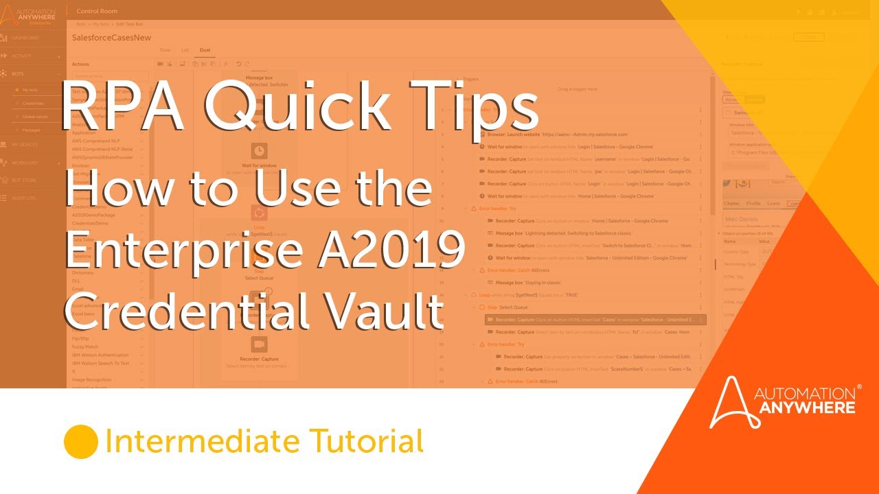 RPA Quick Tips: How to Use Enterprise A2019 Credential Vault | Automation Anywhere