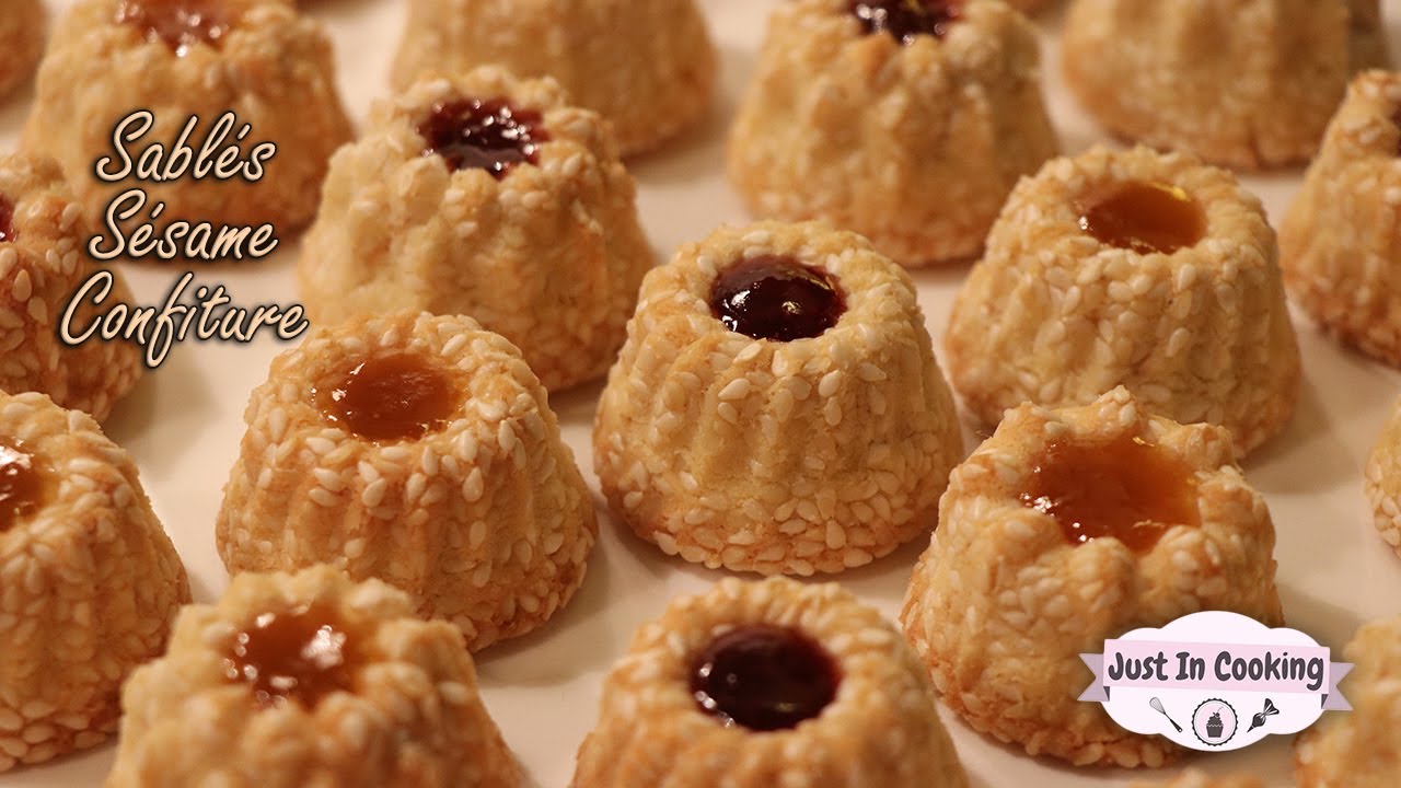 Recette de Sablés aux Graines de Sésame et à la Confiture
