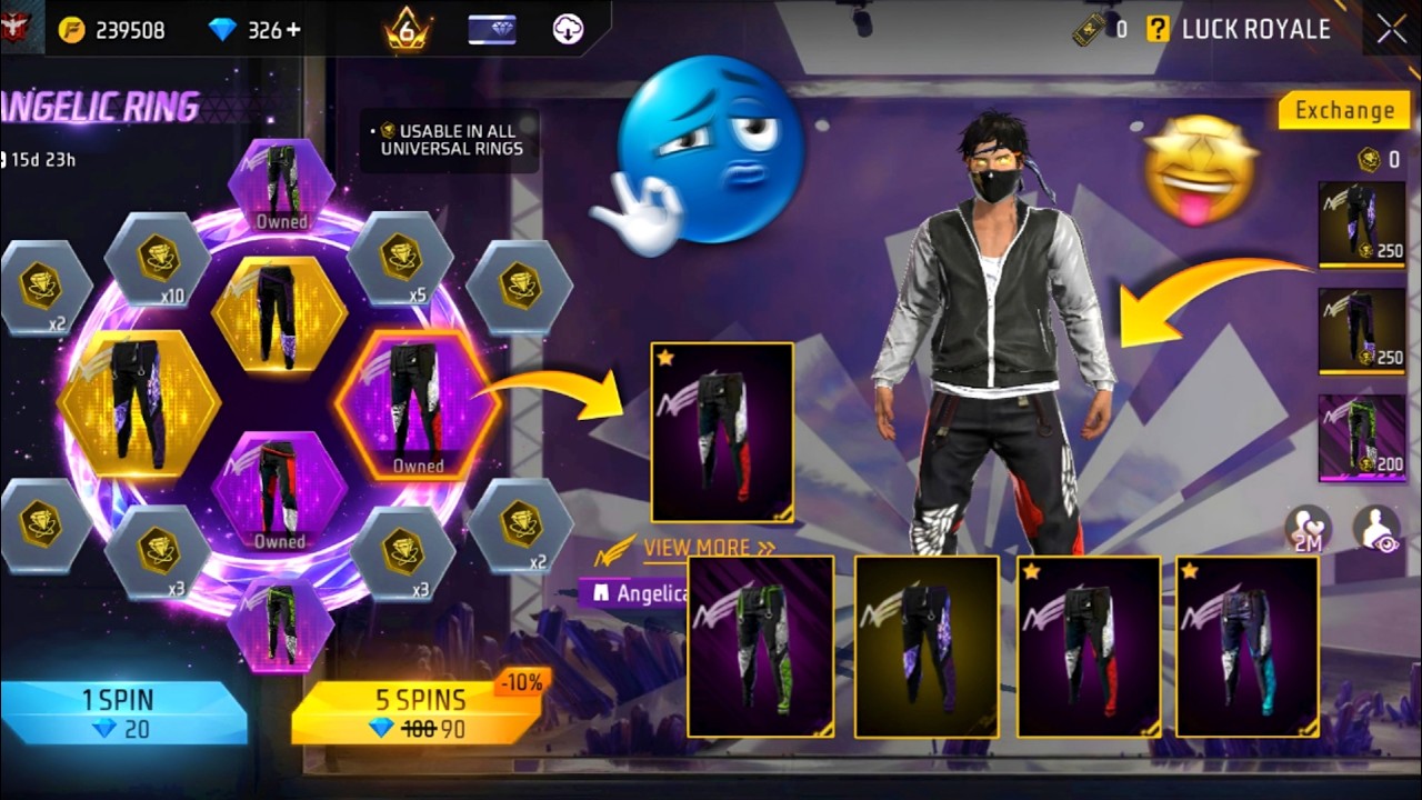 FREE FIRE ANGELIC PANT SPIN 😉| FREE FIRE ANGELIC PANT RETURN ☠️ #ff