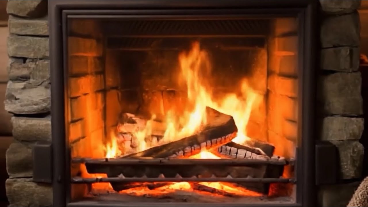 Feu de cheminée dans un chalet de montagne 🔥Ambiance relaxante pour se détendre et dormir