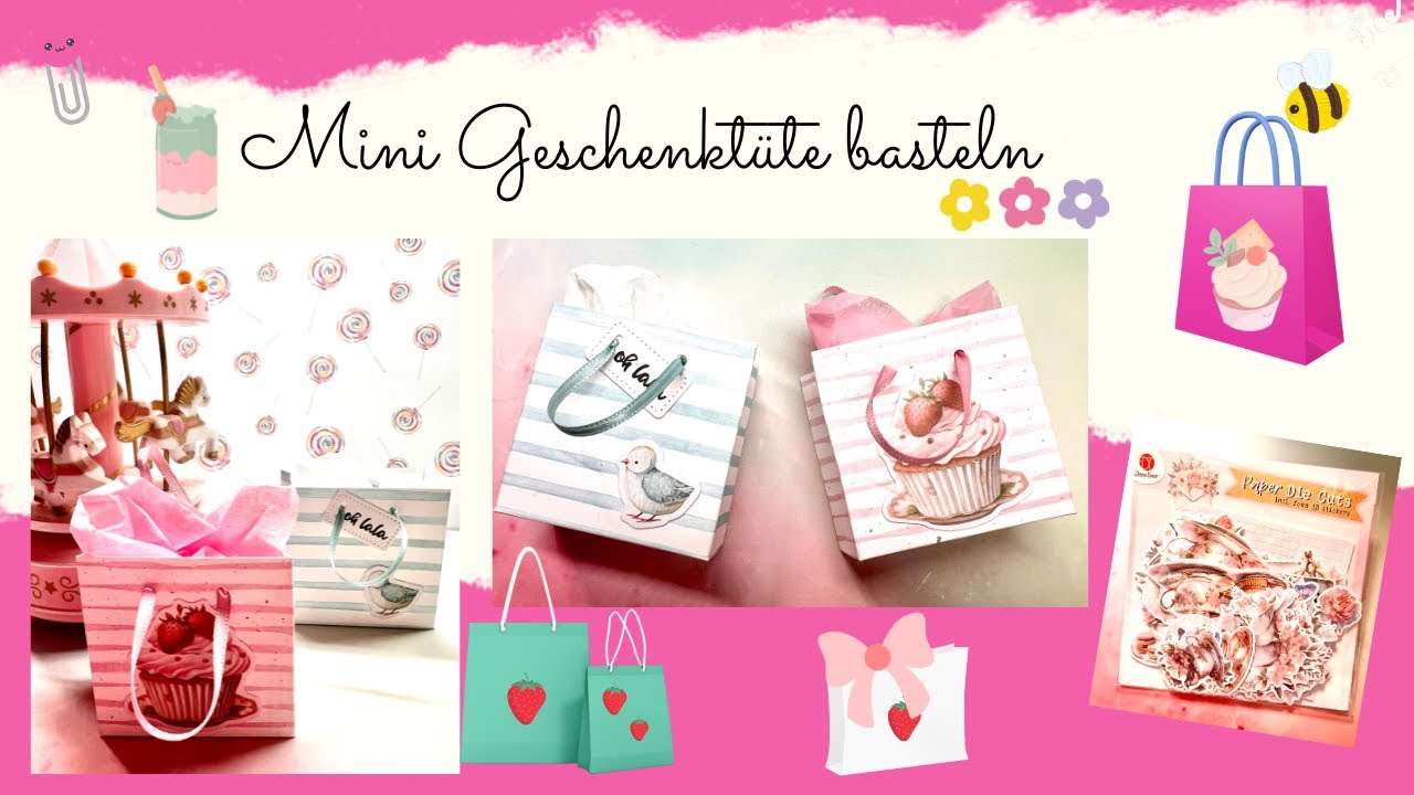 ☀️💞 Mini Geschenktüte basteln  I in cm I super einfach 🙃 I DIY 🎀  I Annilis Welt ☀️💞
