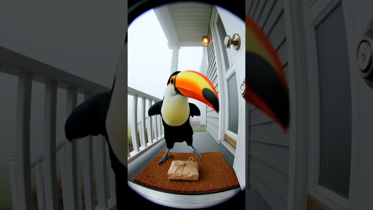 Take your parcel 📦 please#wildmail #doorbellcam #animaldelivery #funnyanimals #aivideos
