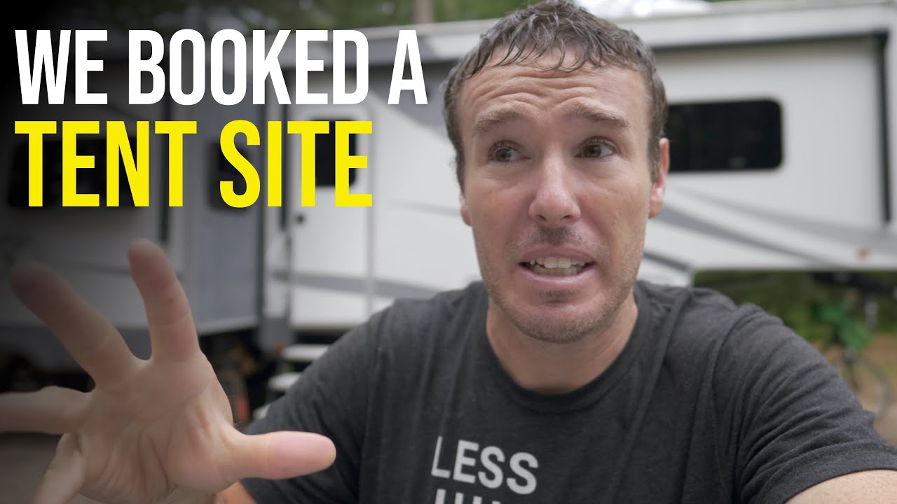 CRAMMING OUR 5th WHEEL INTO A TENT SITE // Whitefish Point