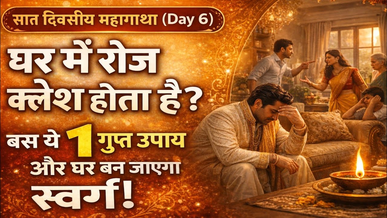 घर में क्लेश रहता है तो बस 3 मिनट यह कथा सुनें 🚩 | श्री हरि विष्णु पावन गाथा - दिवस 6 🙏 #ViralKatha🚩