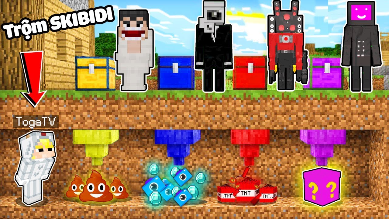 TÔ GÀ THỬ THÁCH 24H TRỘM NHÀ SKIBIDI, CAMERA MAN, SPEAKER MAN VÀ TV MAN TRONG MINECRAFT