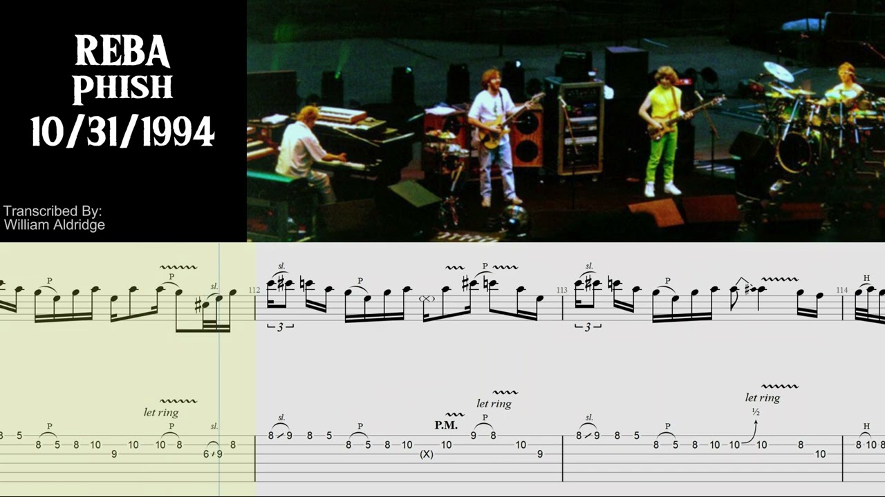 Reba - Phish (10/31/1994)  - Trey Anastasio Guitar Solo Tab Transcription