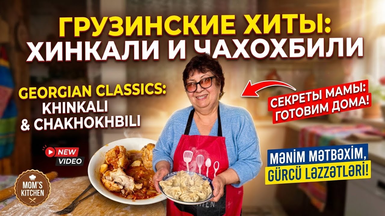 Evdə bişən Çaxoxbili və xinkali — Gürcü mətbəxinin klassikası