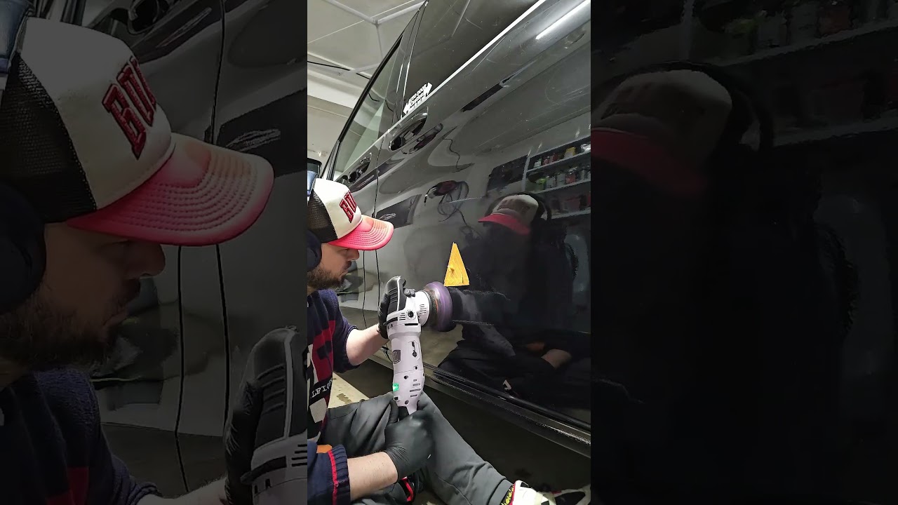 #polissage en 2 &eacute;tapes #automobile #detailing #satisfyingvideo #polish