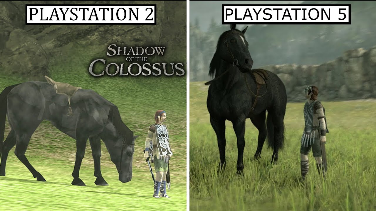 Shadow Of The Colossus PS2 VS PS5 Graphics Comparison Gameplay / PlayStation5 VS PlayStation 2/1440P