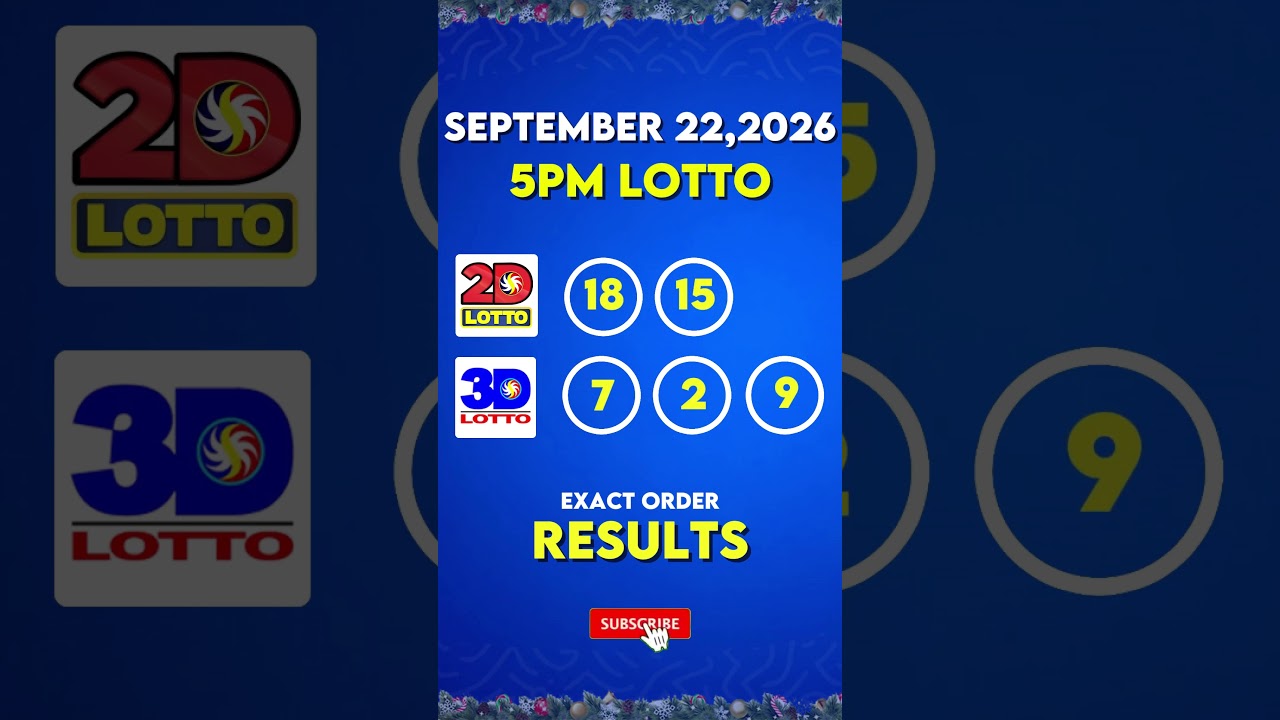 5PM Draw | September 22, 2026 | PCSO Lotto Results Today #lottoresult #lottoresultstoday #5pmdraw