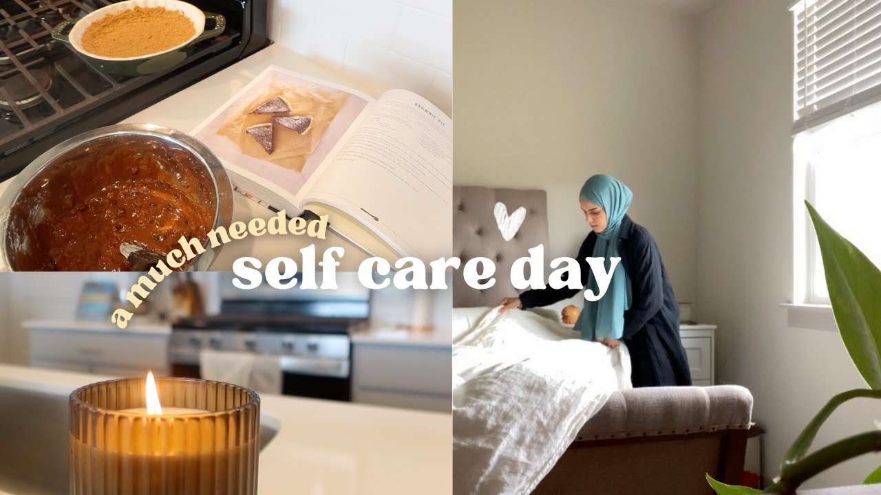 a self care day 🕯️🍃 peaceful, cozy and aesthetic