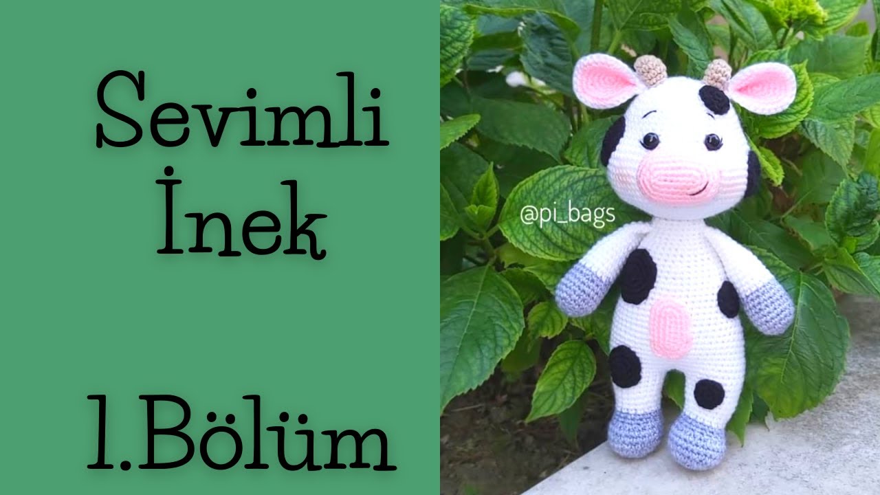 48# Sevimli inek/ Amigurumi Cow 1.Bölüm ( Kafa-kulak-boynuz-burun-kol)