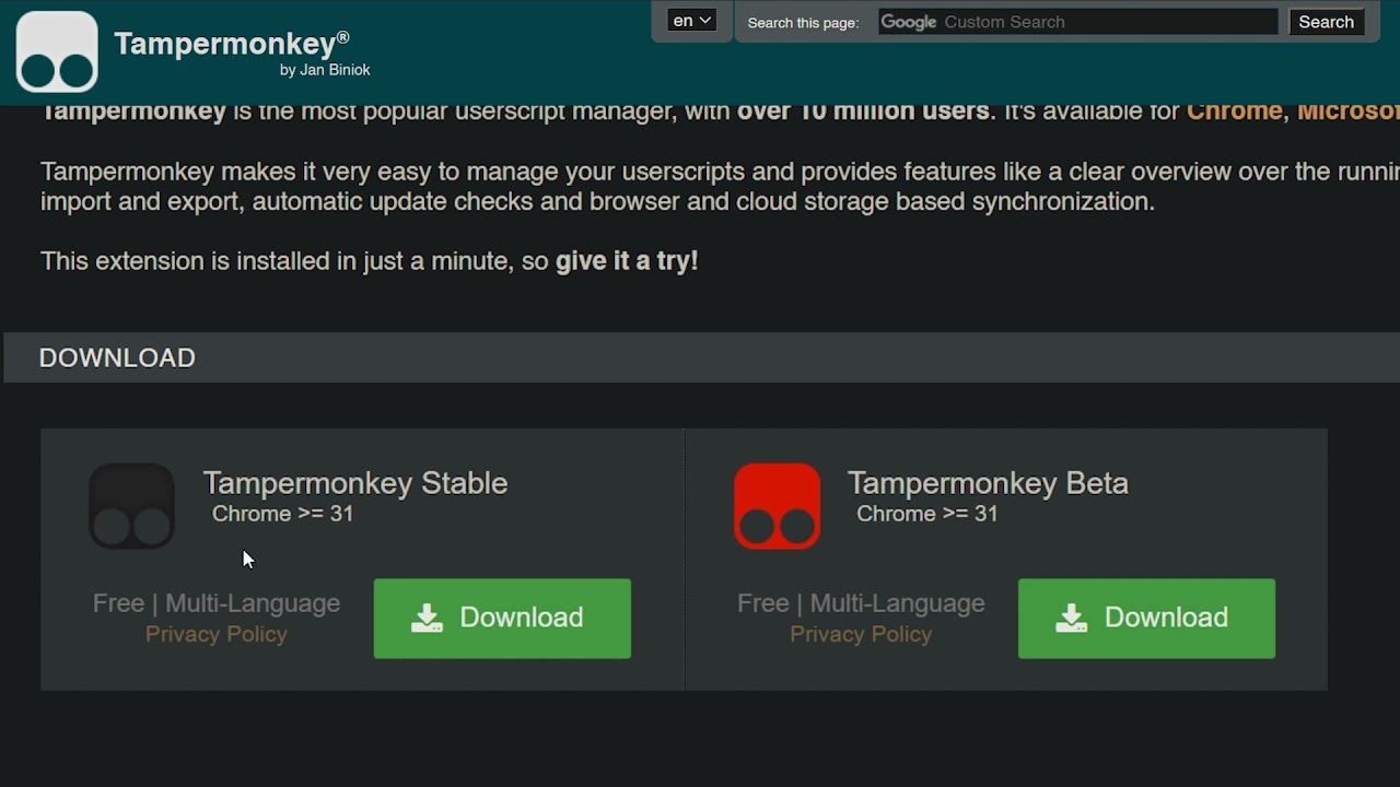 Как установить и использовать Tampermonkey