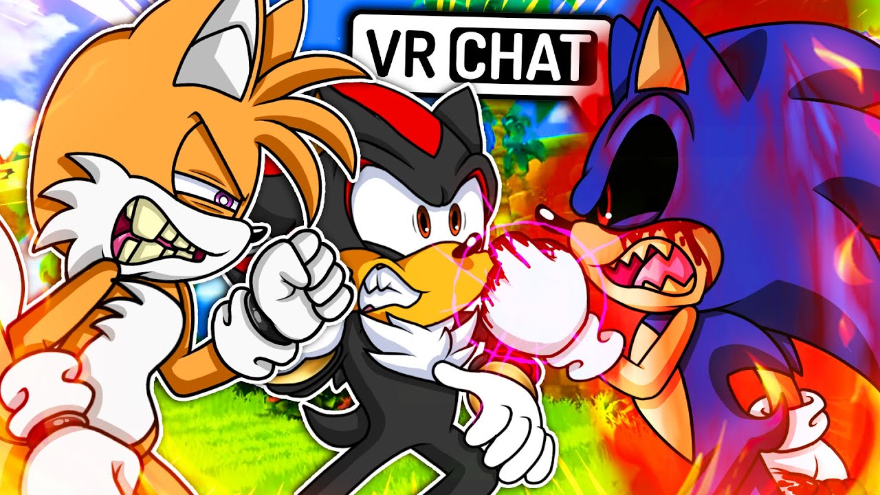 SONIC.EXE против безумного Тейлза! Sonic.EXE и Шэдоу встречают безумного Тейлза! (VR-чат)
