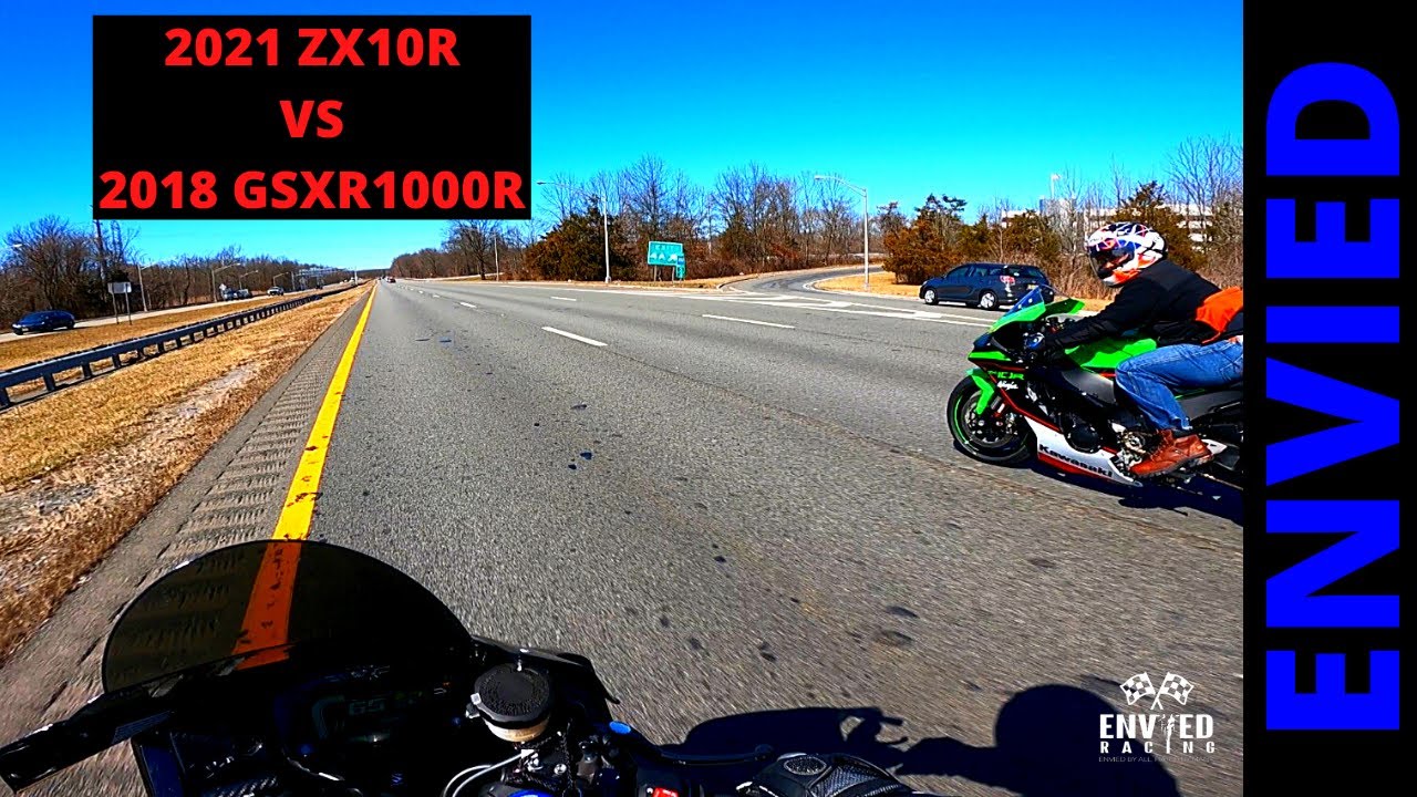 2021 Kawasaki ZX10R Vs 2018 Suzuki GSXR1000R | Ride and Review