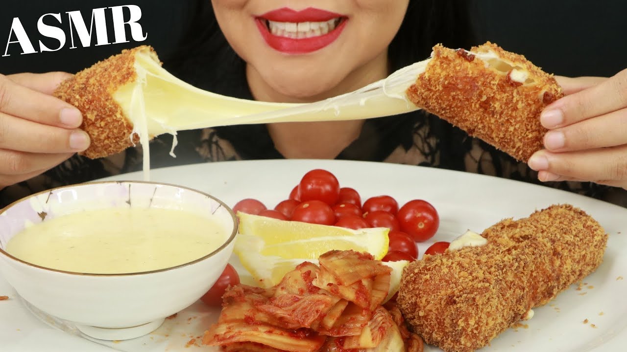 FRIED MOZZARELLA CHEESE W/ ALFREDO SAUCE ~ ASMR ( No Talking)