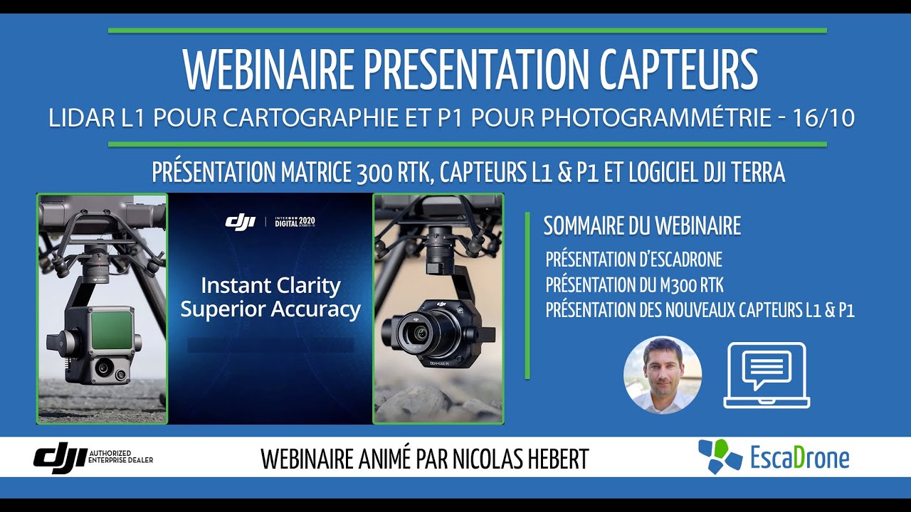 Webinaire nouveaux capteurs DJI L1 & P1 - LiDAR et capteur plein format - Escadrone (Rediffusion)