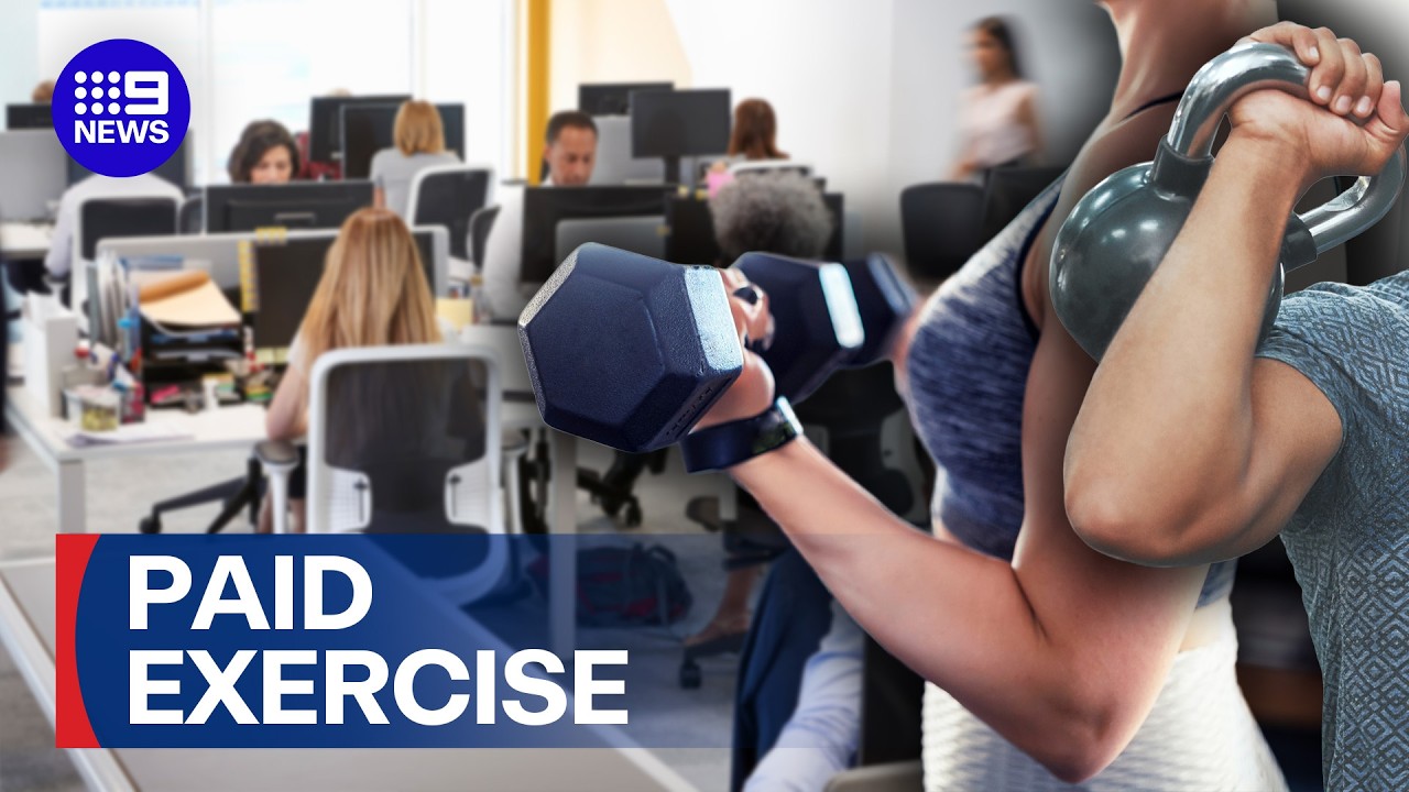 New trial PAYING workers to exercise on the job | 9 News Australia