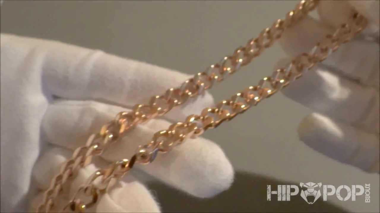 [Hip Pop Bijoux HD]Chaine hip hop en or rose