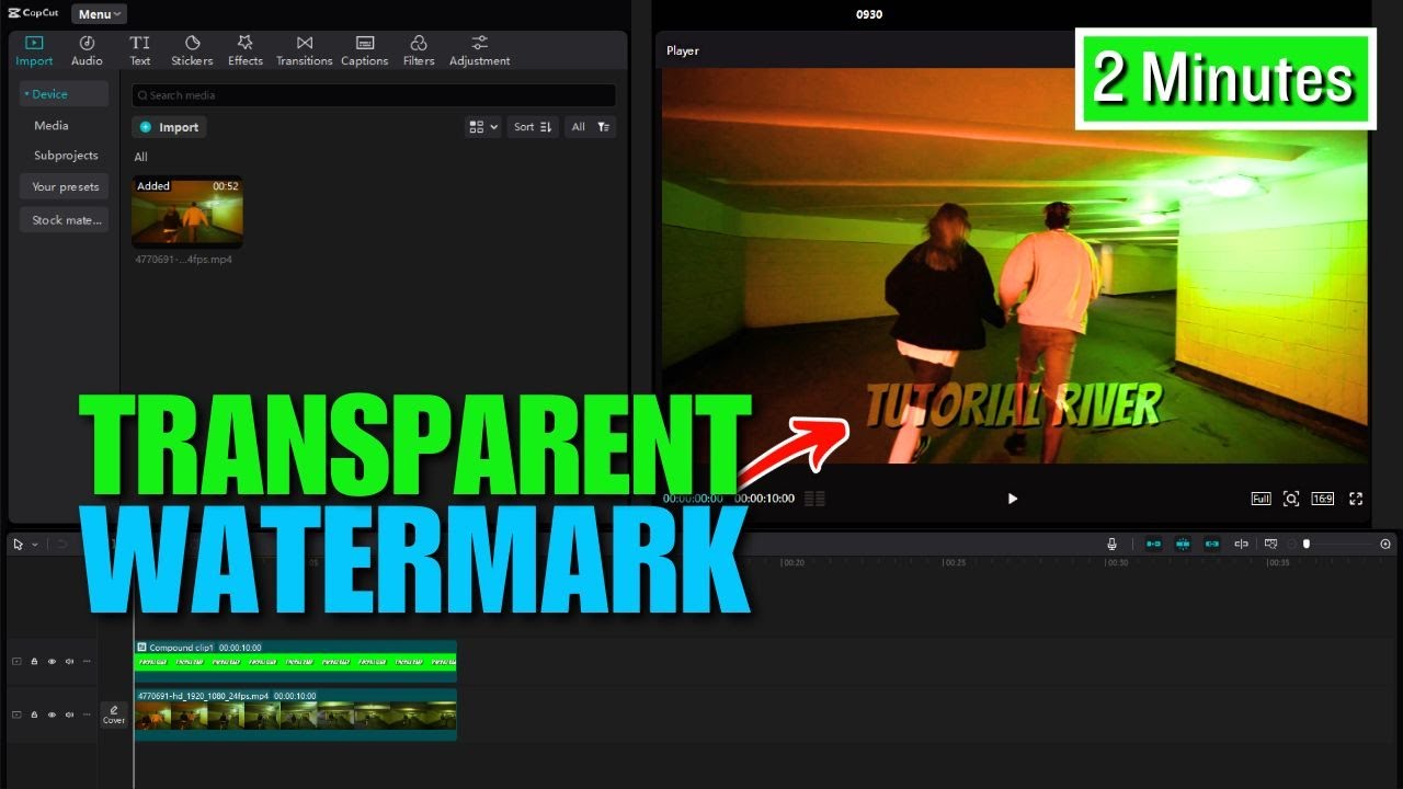 How To Make A Transparent Watermark in Capcut PC | Full Guide